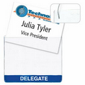 Custom Vinyl Name Tag Holder w/ Elastic Cord Attachment (1 Color)